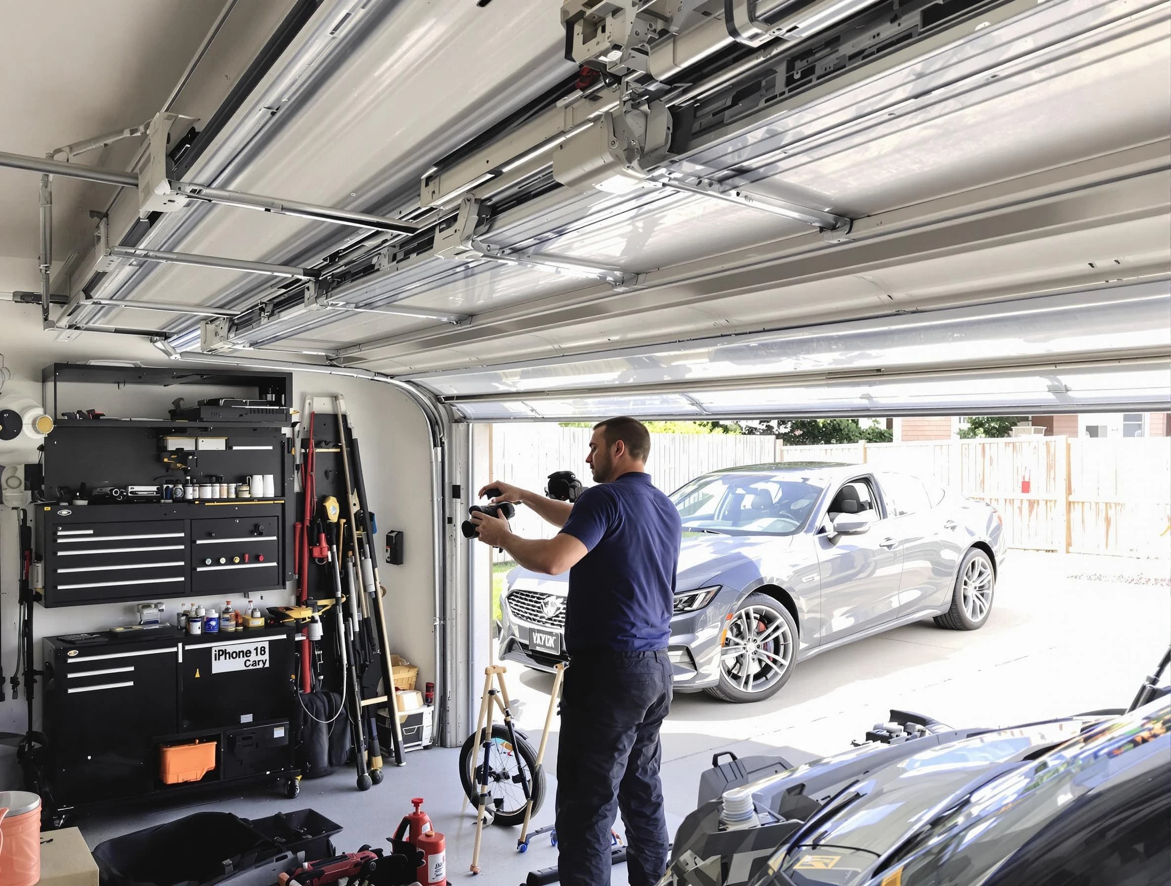 Warr Acres Garage Door Repair technician fixing noisy garage door in Warr Acres